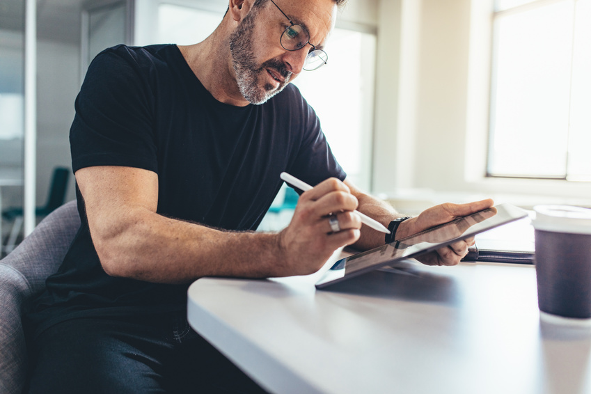 Male Entrepreneur Checking Emails